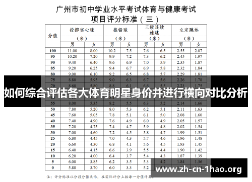 如何综合评估各大体育明星身价并进行横向对比分析 如何综合评估各大体育明星身价并进行横向对比分析