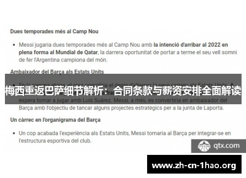 梅西重返巴萨细节解析:合同条款与薪资安排全面解读 梅西重返巴萨细节解析:合同条款与薪资安排全面解读