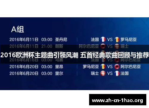 2016欧洲杯主题曲引领风潮 五首经典歌曲回顾与推荐 2016欧洲杯主题曲引领风潮 五首经典歌曲回顾与推荐